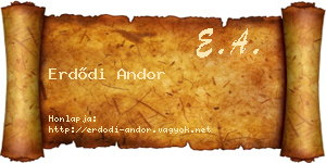 Erdődi Andor névjegykártya